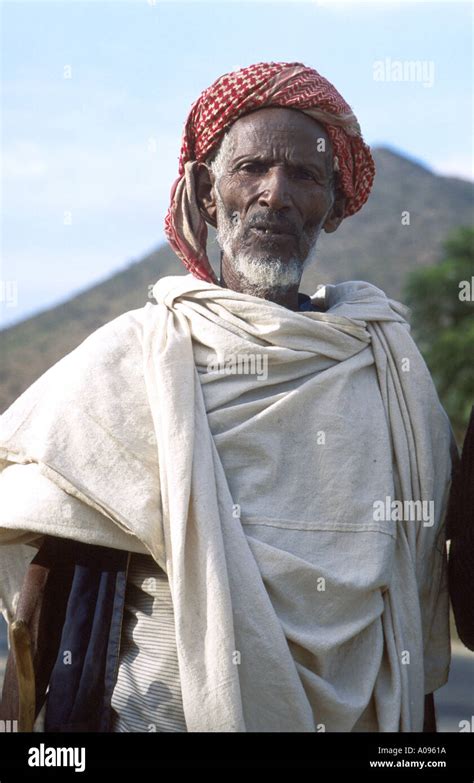 Muslim Man In White Robes And Turban In Eritrea Africa Stock Photo Alamy