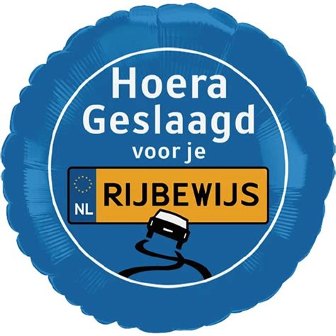 Folieballon Hoera Geslaagd Voor Je RIJBEWIJS Bestel Direct Online