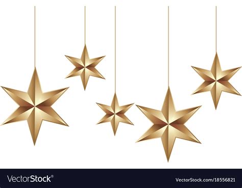 Christmas Ornaments With Stars Hanging Royalty Free Vector