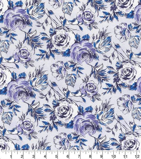 Keepsake Calico Cotton Fabric Purple Sketched Floral Joann Fabric