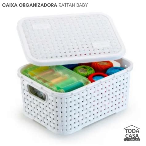 Caixa Organizadora Cesto Organizador Rattan Nitron Tampa