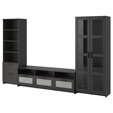 Brimnes Tv Storage Combination Glass Doors Black 320x41x190 Cm 126x161 8x743 4 Ikea Ca