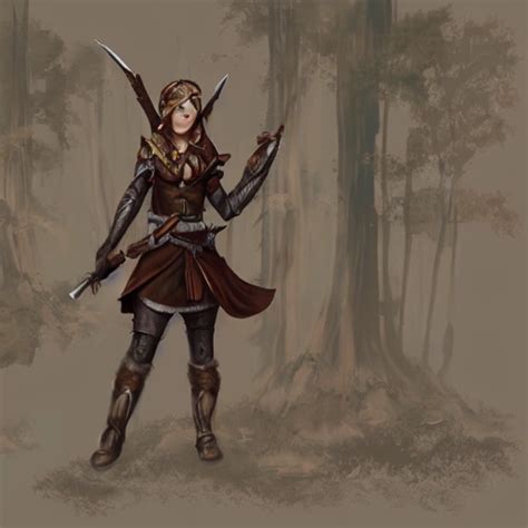 Female Elf Ranger Matte Painting Arthub Ai