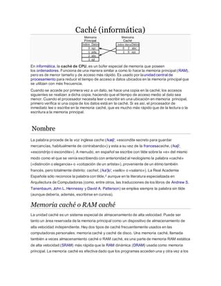 Memoria Cache PDF