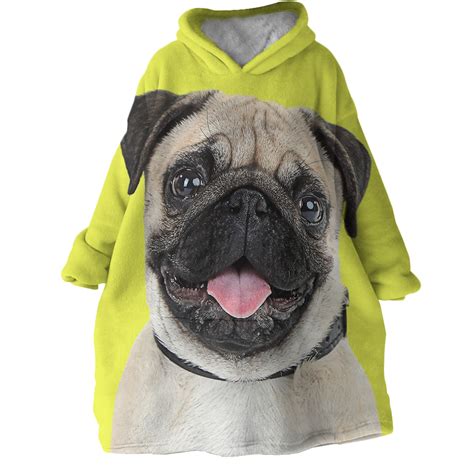 Pug Hoodie Wearable Blanket WB1078 - Teehall - Live Creatively