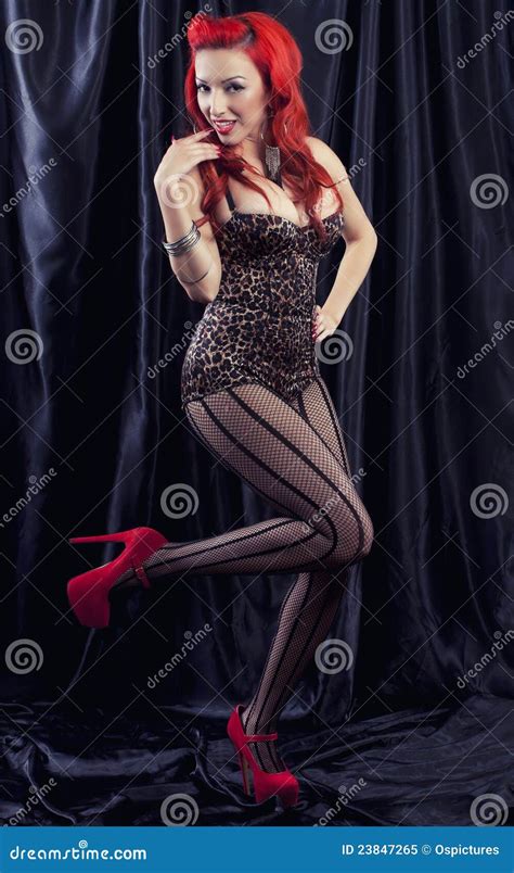 Redhead Woman In Lingerie Stock Image Image Of Dancing 23847265