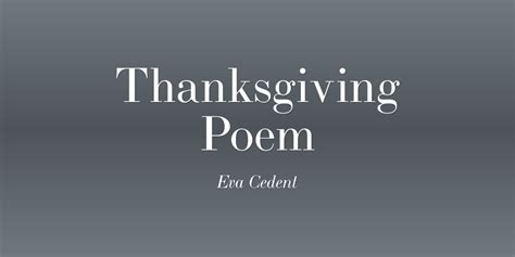 Thanksgiving Poem