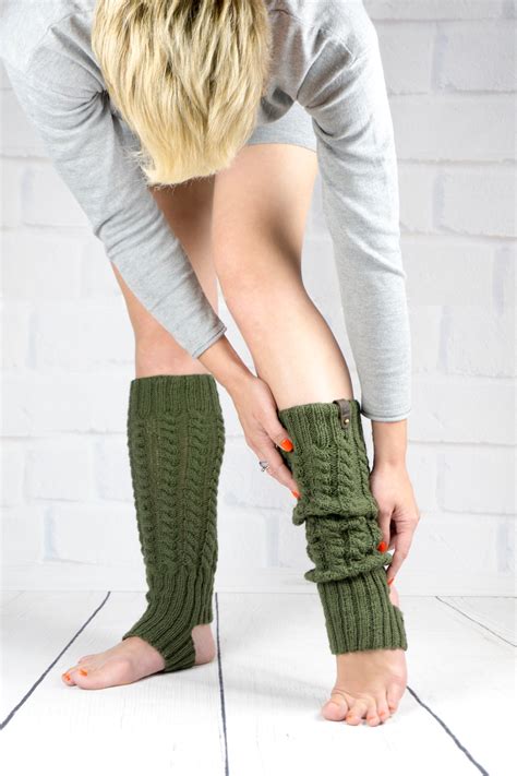 Long Cable Leg Warmer Dance Yoga Ballet Hand Knit Legwarmers Etsy