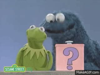 Sesame Street: Kermit And Cookie Monster And The Mystery Box on Make a GIF