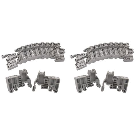 E Uk Din Rail Terminal Blocks End Stopper Bracket Grey Terminal Block