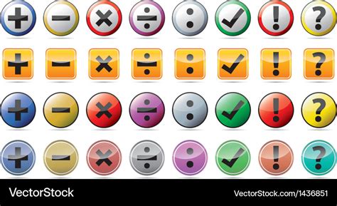 Mathematics Symbols Icon Stickers Royalty Free Vector Image