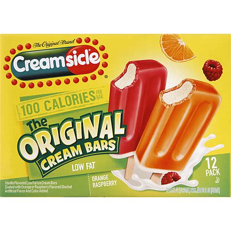 Creamsicle Cream Bars Original Low Fat Orange Raspberry 12 Ea Ice