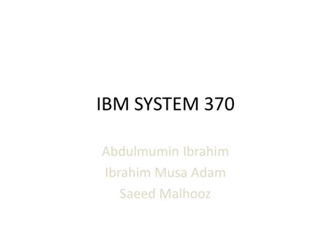 ibm system 370