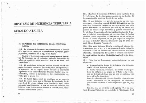 Pdf Hipotesis De Incidencias Tributaria Tos Comunes A Toda