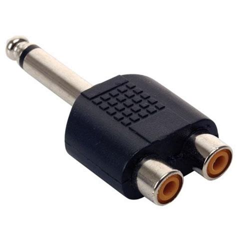 Adaptador De Plug 6 3 Mm A 2 Jacks RCA Monoaural Stere