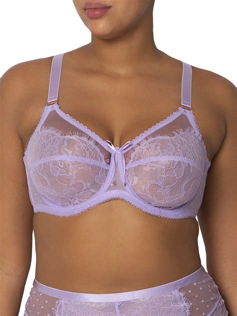 Smart And Sexy Womens Plus Size Retro Lace And Mesh Unlined Underwire Bra