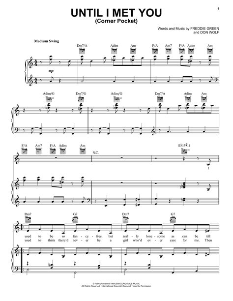 Until I Met You (Corner Pocket) | Sheet Music Direct