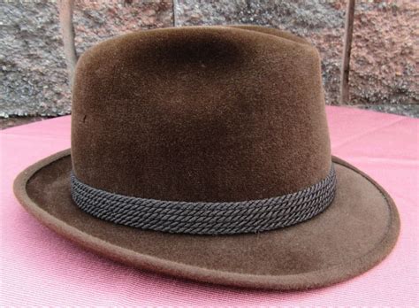 Vintage Mallory By Stetson Mens 6 78 Brown Felt Fea Gem