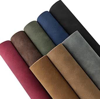 XHT 8 Pcs Frosted Suede Faux Leather Fabric Soft Synthetic PU Leather