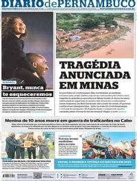 Capa Folha De Pernambuco Segunda De Janeiro De