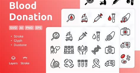 Blood Donation - Icons Pack, Icons ft. medical & care - Envato Elements