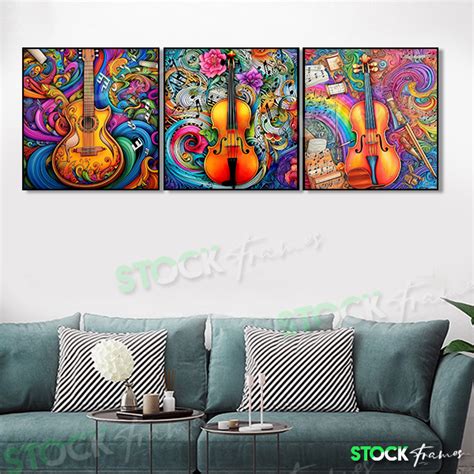 Set of 3 Wall Frames Prints in Nigeria - Sounds & Guitars