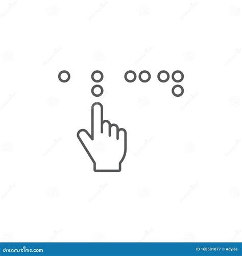 Símbolo De Icono Del Vector Ciego De Discapacidad Braille Aislado En