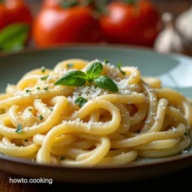 dreamy garlic cream sauce pasta ready     cooking