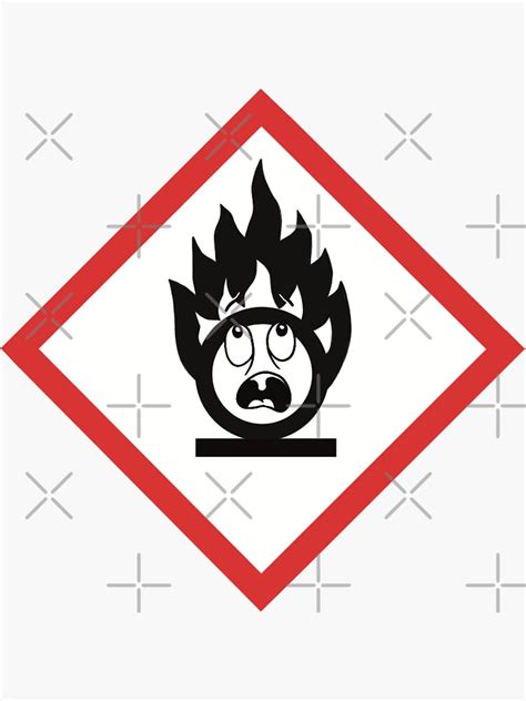 "Hair May Catch Fire Hazard Symbol" Sticker for Sale by TrailMixArt ...