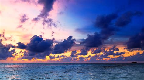 壁紙1920x1080モルディブ熱帯海朝焼けと日没空雲自然ダウンロード写真