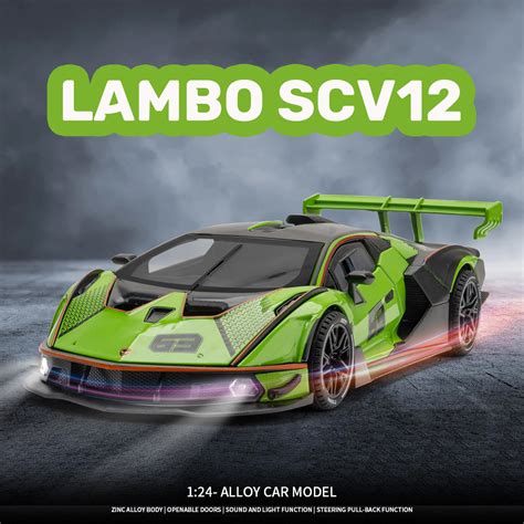 1:24 Scale Lamborghini SCV12 Alloy Sports Car Model Diecast Car Sound ...