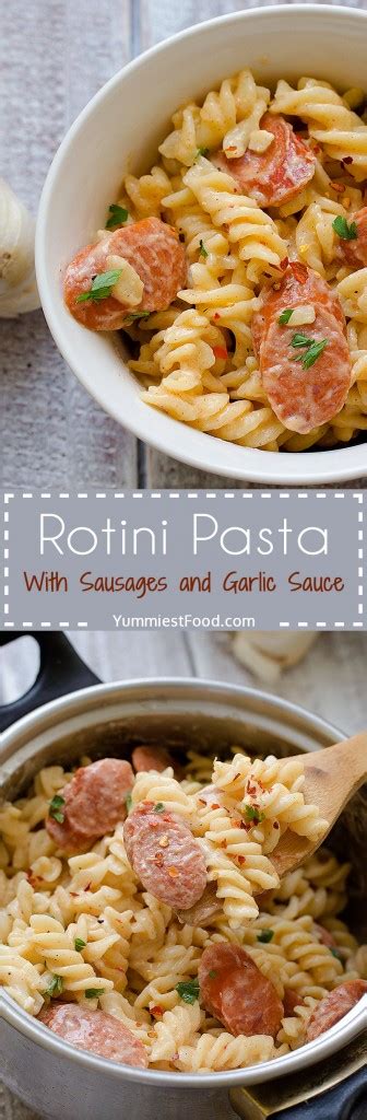 Rotini Pasta With Sausages And Garlic Sauce Recipe Baked Pasta