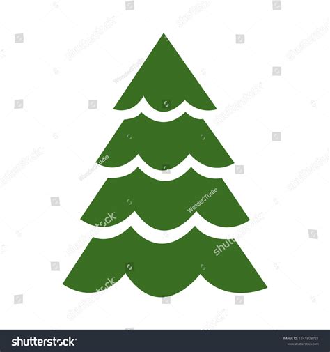 Beautiful Elegant Green Christmas Tree Vector Stock Vector Royalty