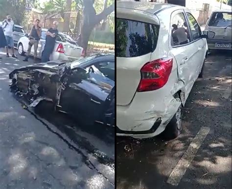 Motorista Sinais De Embriaguez Bate Porsche Em Nove Carros No