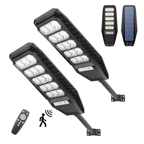 300W Solar Street Light 2 Light Set Motion Sensor Dusk To Dawn 15000LM