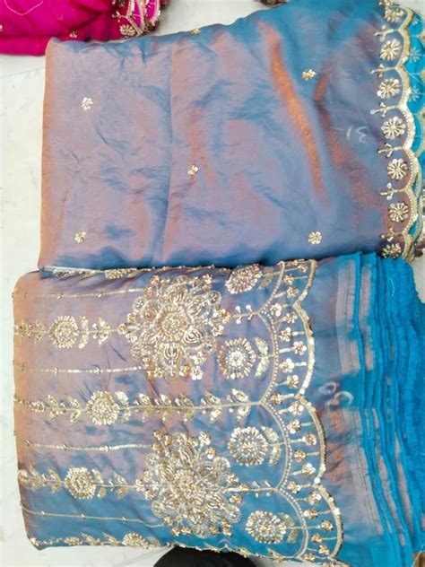fandy silk fabric full hand work embroidery  rs meter