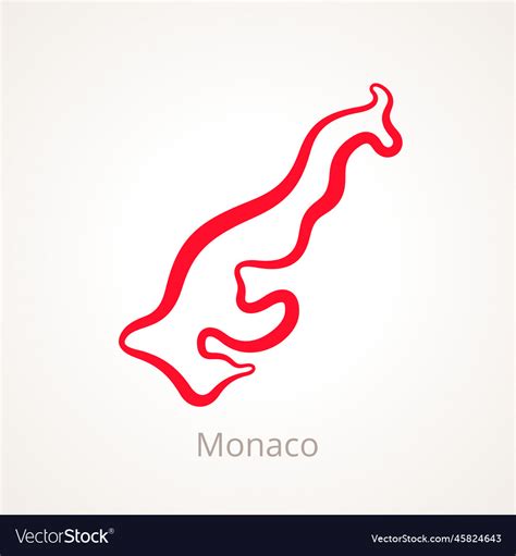 Monaco Outline Map Royalty Free Vector Image