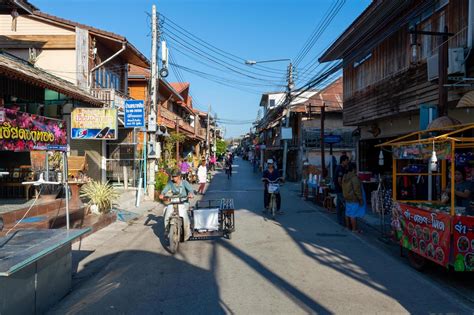 Loei Chiang Khan Thailand07 Diciembre 2019 La Calle Peatonal Chiang