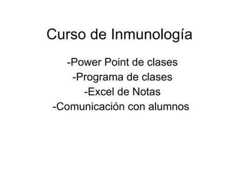 Curso De Inmunología Ppt