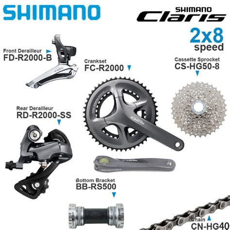 Shimano Claris R2000 Groupset 2x8 Speed Road Bike R2000 Crankset 170mm