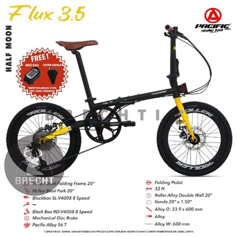 Jual Sepeda Lipat Folding Bike Pacific Flux 3 5 Hi Teen Steel 20