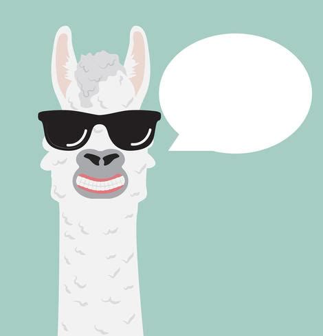 Cute alpaca with glasses speech bubble 621172 Vector Art at Vecteezy