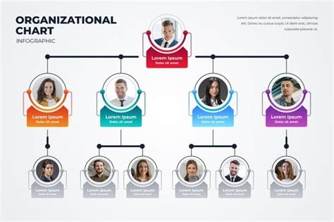 The Organizational Chart Is Shown With People S Heads In Different