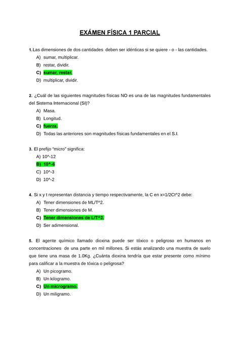 Ex Primer Parcial F Sica Ex Men F Sica Parcial Dimensiones De Dos