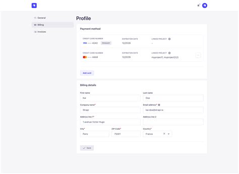 Account billing details | Strapi 5 Documentation