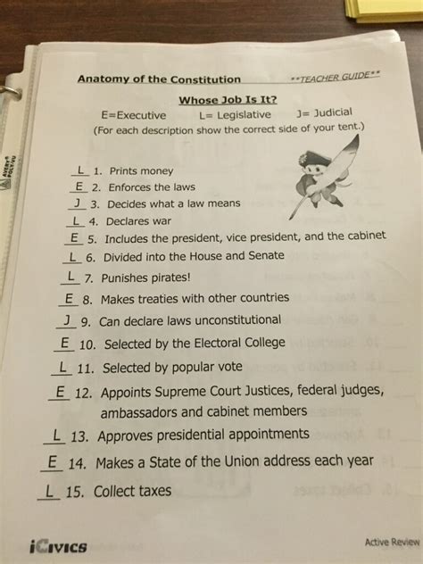 Anatomy Of The Constitution Worksheets Answers Quizlet Printable