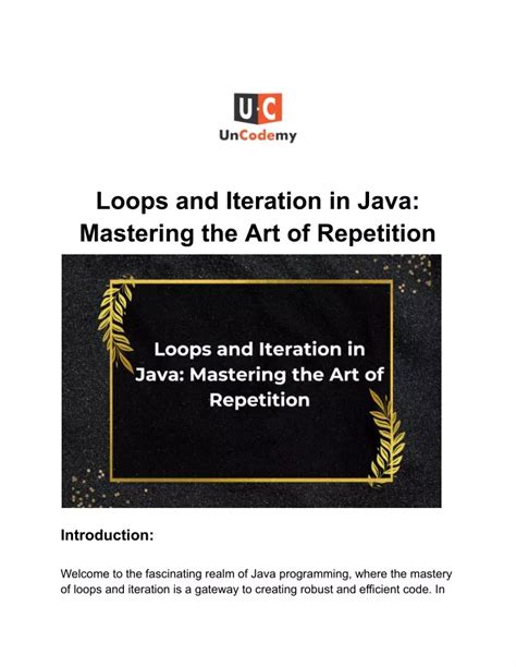 PPT Loops And Iteration In Java Mastering The Art Of Repetition