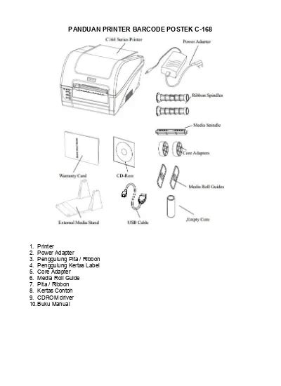 PANDUAN PRINTER BARCODE POSTEK C 168