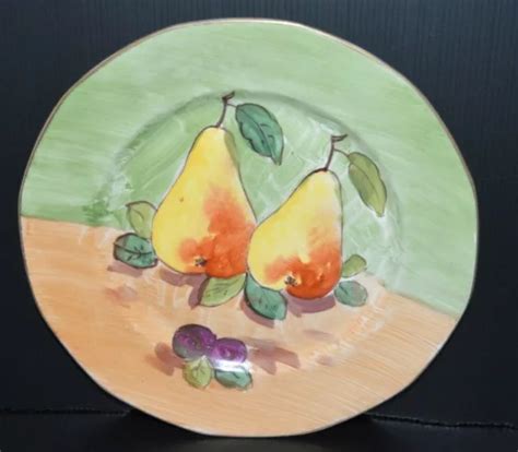 Belle Ancienne Assiette Porcelaine Limoges B D D Cor Fruits Poires