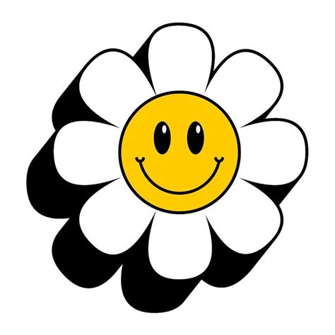 Happy Face Daisy Svg Total 34 Retro Daisy Smile Face Daisy Etsy In